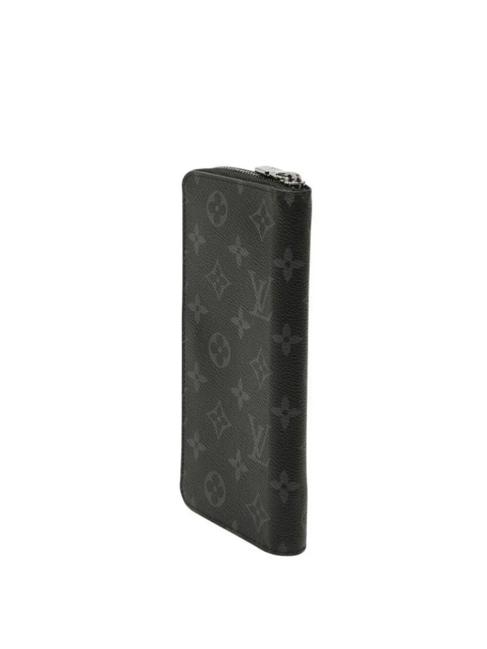 Louis Vuitton Monogram Eclipse Zippy Wallet Vertical Zip Around Black Gray